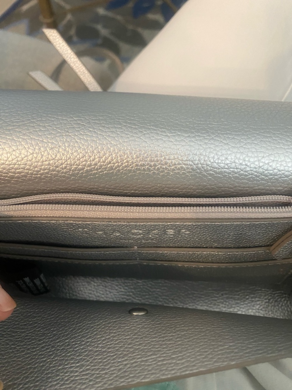 Thacker New York Silver Recycled Leather Crossbody Bag - Picture 10 of 11